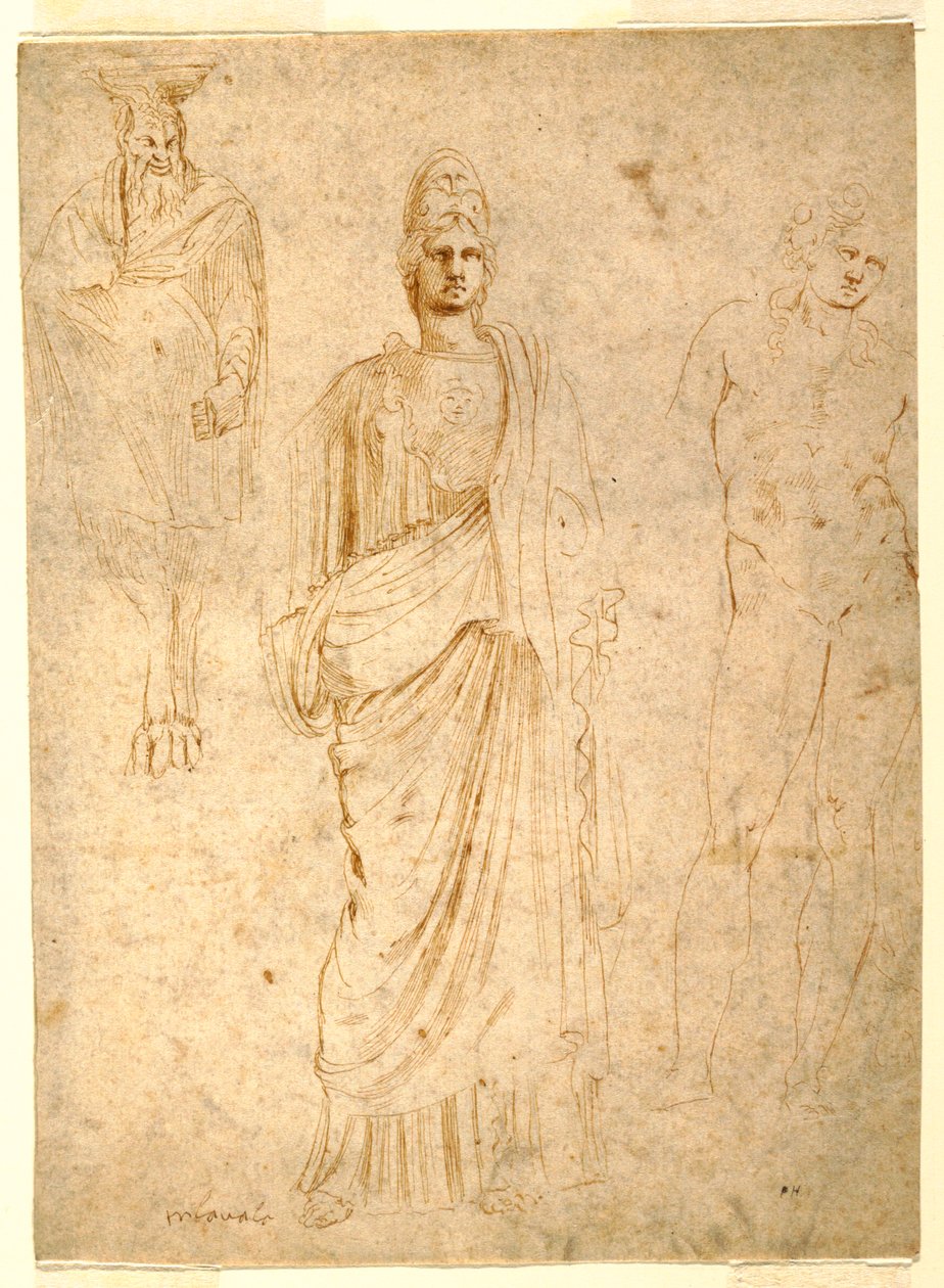 Tegning, Klassiske figurer, ca. 1550 af Unknown artistUnknown artist