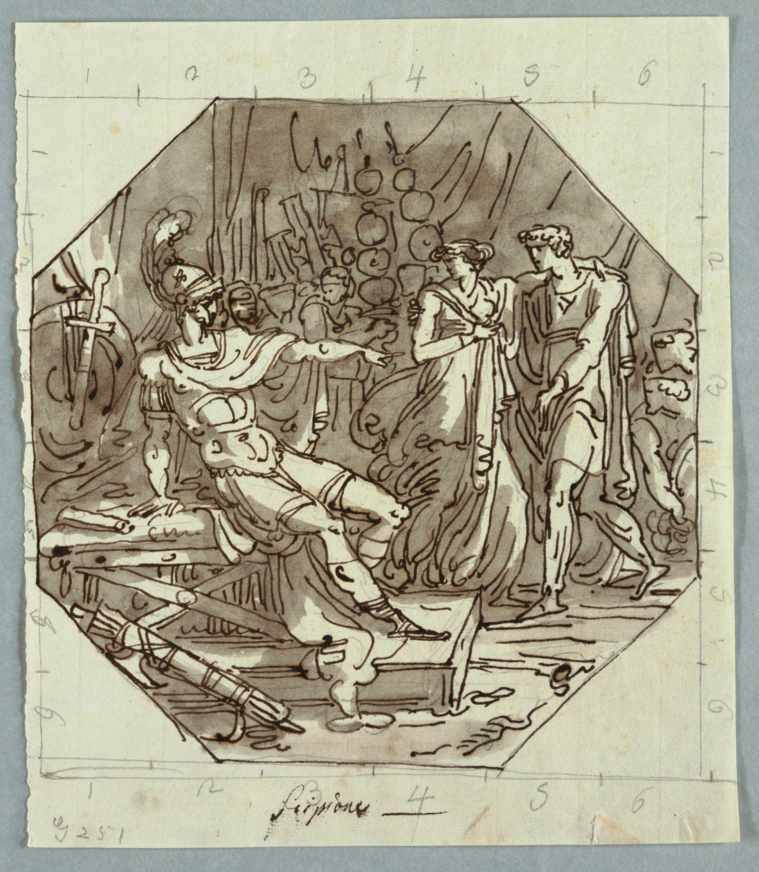 Tegning, Scipios kontinens, 1811 af Unknown artistUnknown artist