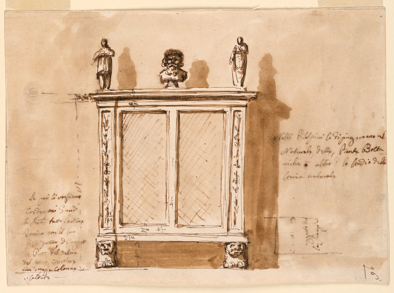 Tegning, skab, 1790-1810 af Unknown artistUnknown artist