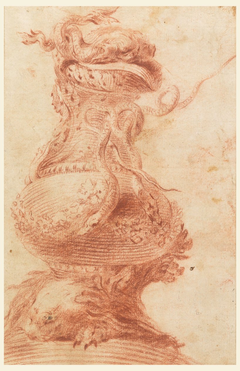 Tegning, dekorativ vase, 1725-50 af Unknown artistUnknown artist