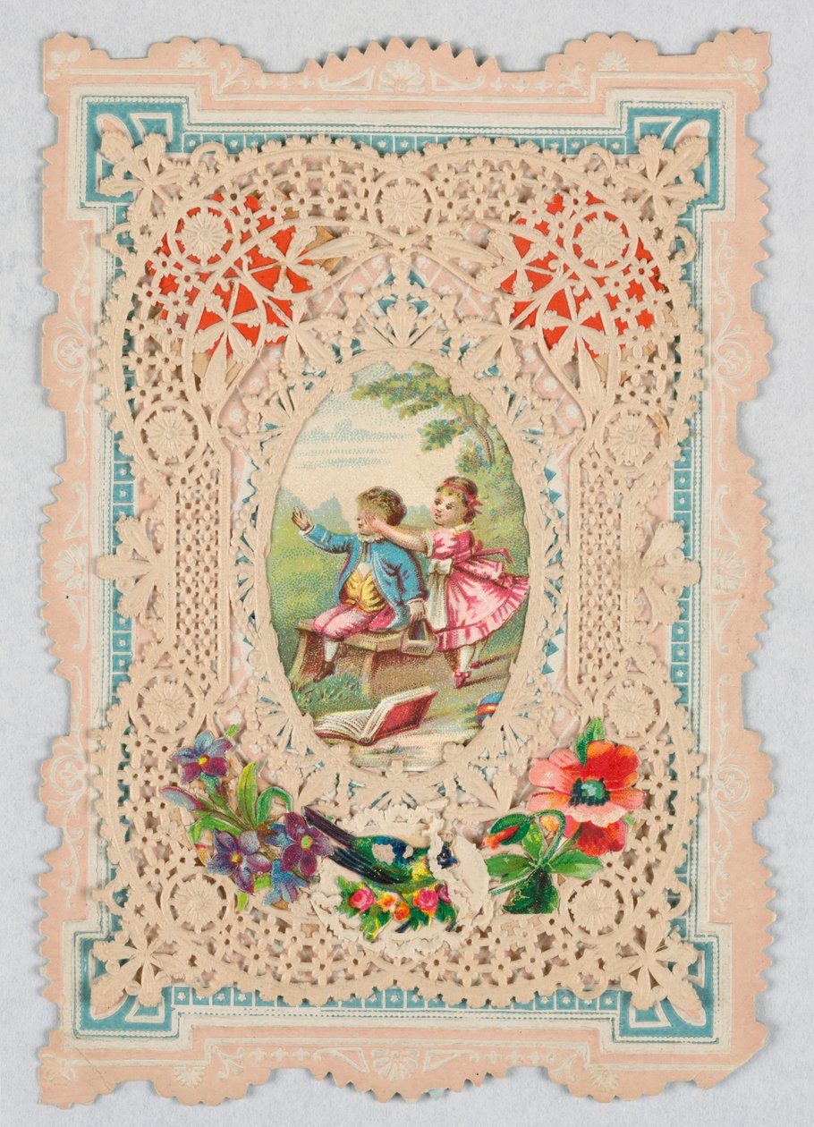 Lykønskningskort (England eller USA), 1870-80 af Unknown artistUnknown artist