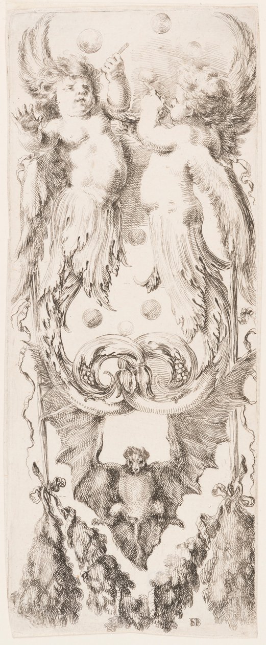 Tryk, Ornamenter eller grotesker (Grotesk ornament), ca. 1653 af Unknown artistUnknown artist