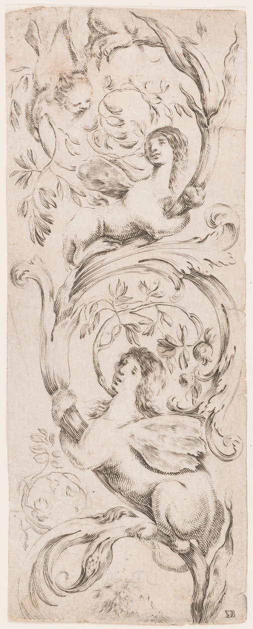 Tryk, Ornamenter eller grotesker (Grotesk ornament), ca. 1653 af Unknown artistUnknown artist
