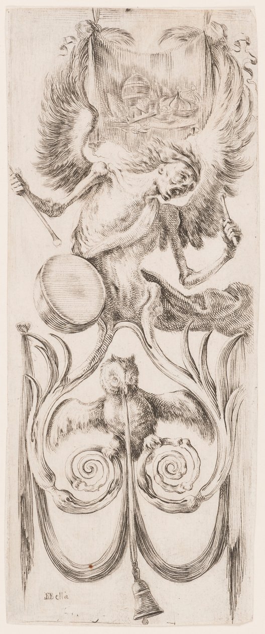 Tryk, Ornamenter eller grotesker (Grotesk ornament), ca. 1653 af Unknown artistUnknown artist