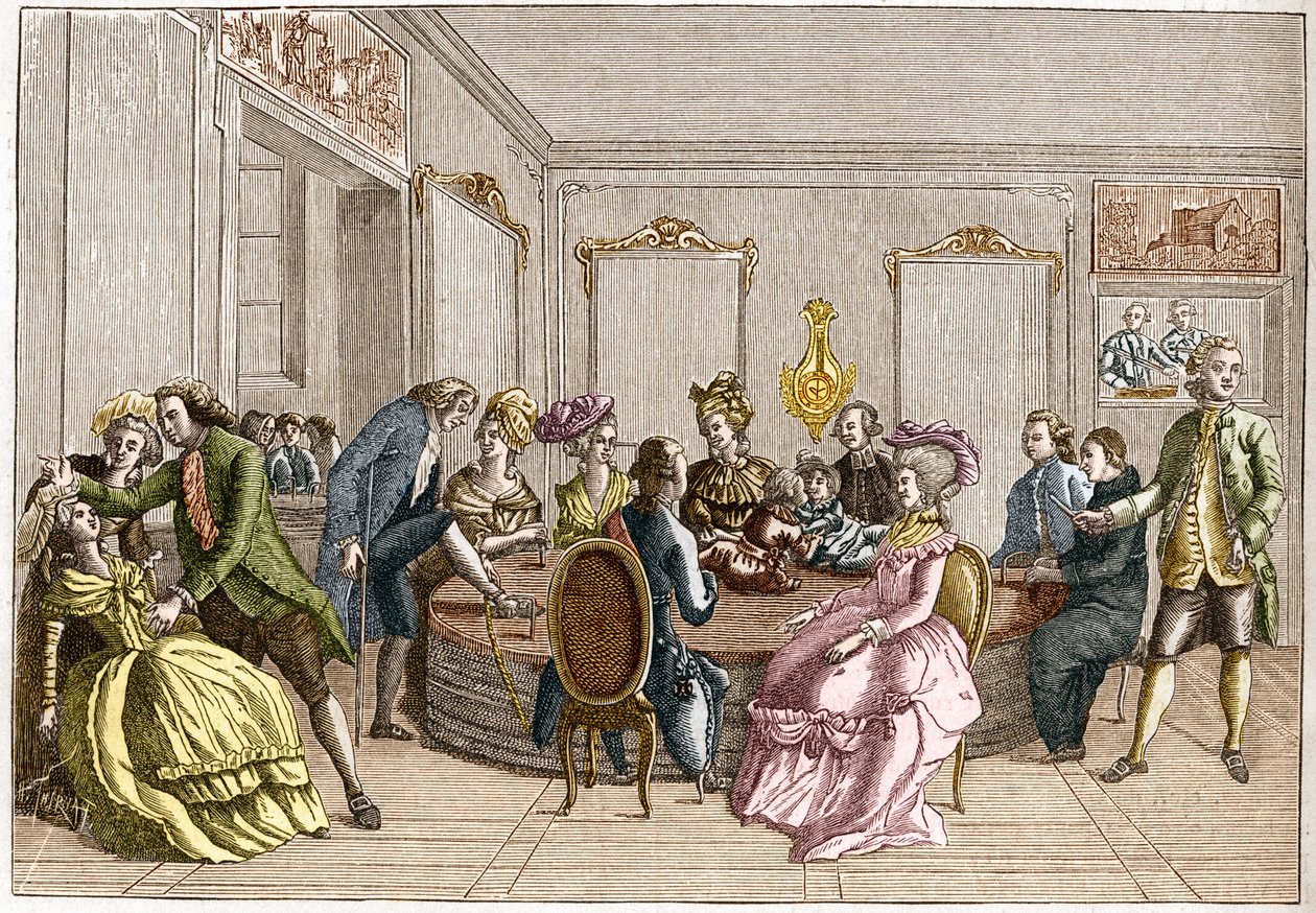 (The Mesmer bucket) Demonstration af Frederic Antoine Mesmer (Franz Anton Mesmer af Unknown artist