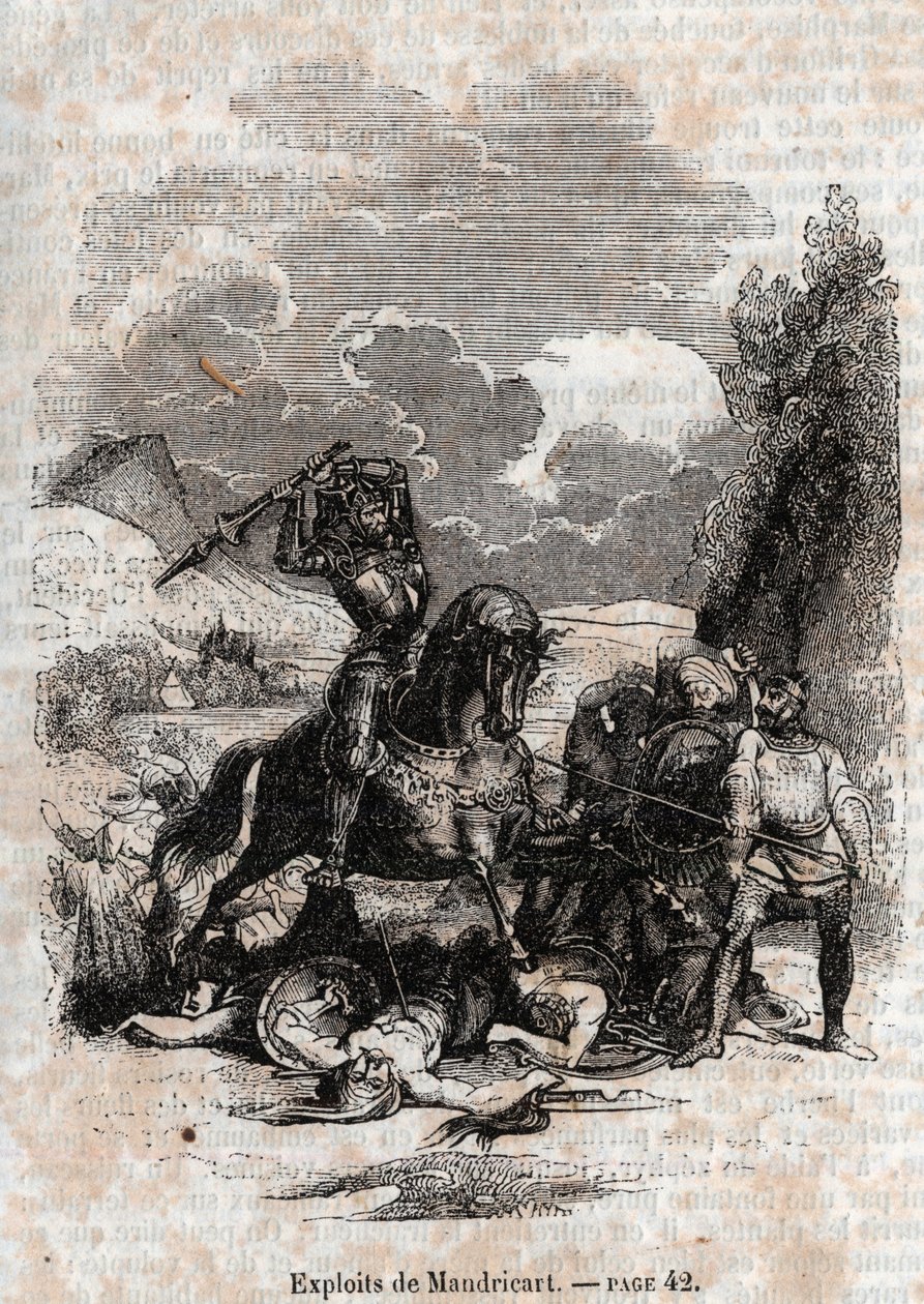 1851 gravering fra "" Roland furieux"" af Unknown artist