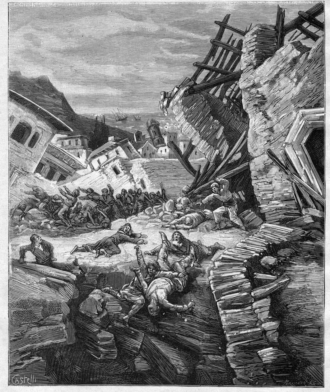 1881 Chios jordskælv - Grækenland - Jordskælv i Chios af Unknown artist