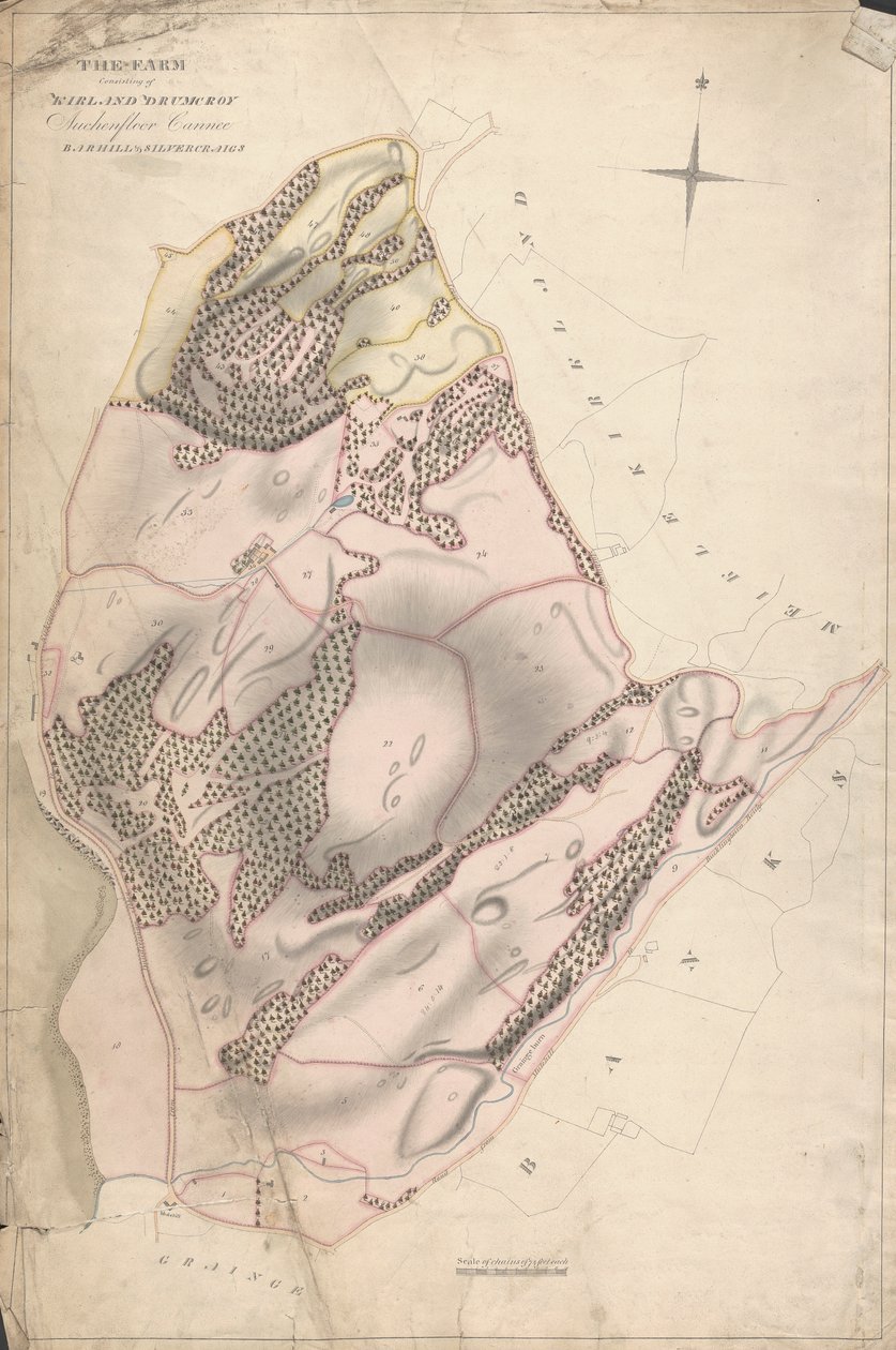 En samling af undersøgelser af Scottish Estates of the Earl of Selkirk: Farmen bestående af Kirkland Drumcroy, Auchenfloor, Cannee, Barhill og Silvercraigs (tidligere Nuntons) af Unknown artist