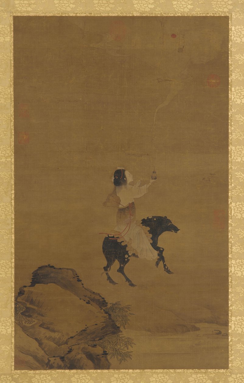 En udødelig kvinde på et svin af Unknown artist