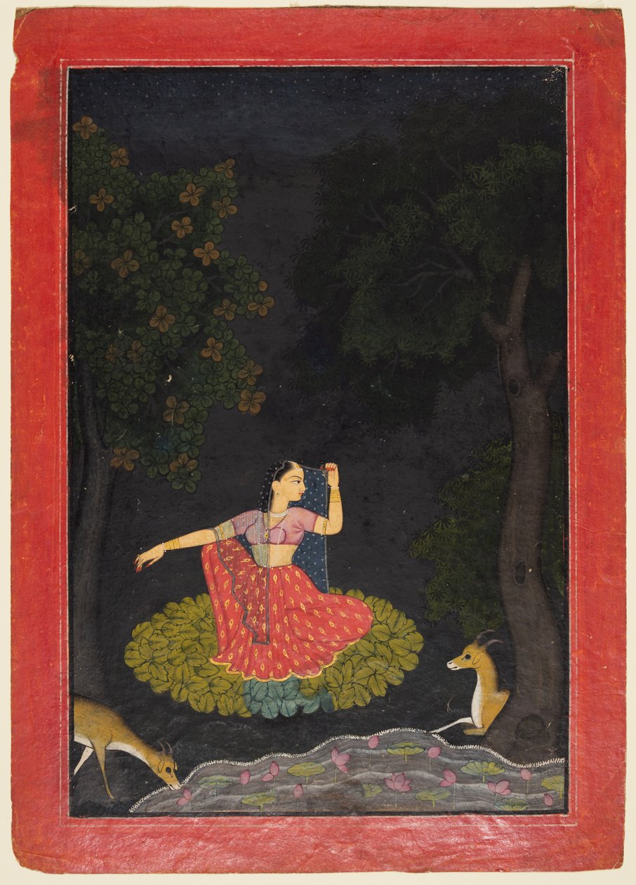 A Heroine Waiting for Her Paramour: Vasakasajja Nayak fra A Nurpur Rasikpriya af Unknown artist