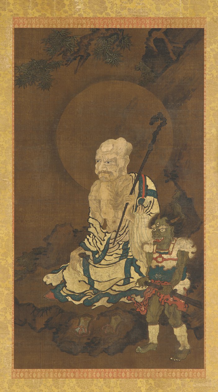 En Luohan og en dæmon af Unknown artist