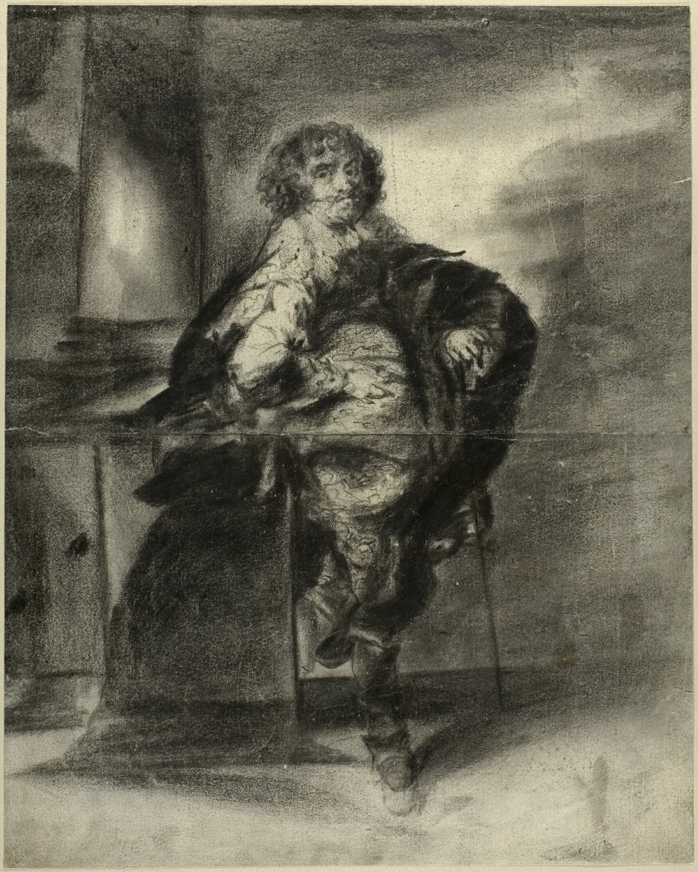 En mand i 1600-tals kostume af Unknown artist