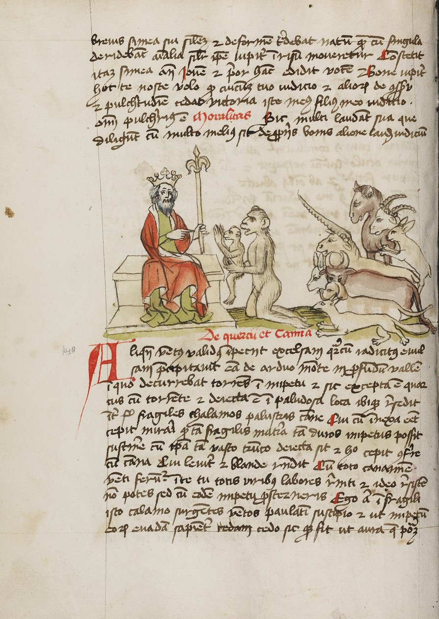 En abe knæler foran Jupiter af Unknown artist