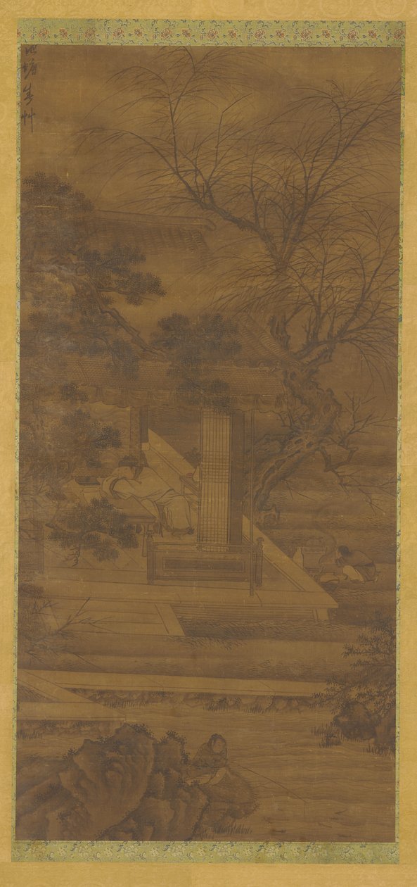 En digter, der drømmer i sin pavillon ved floden af Unknown artist