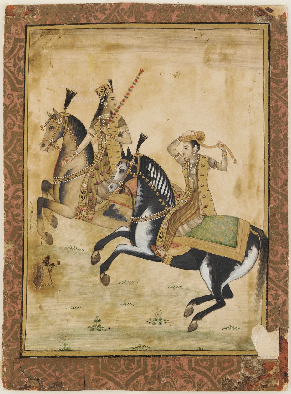 En prins og prinsesse til hest af Unknown artist