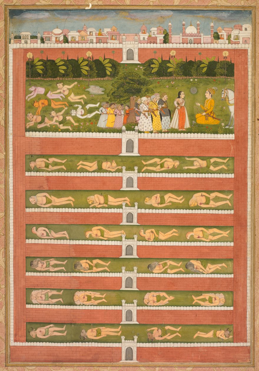 A Princess and Demons before a Nobleman: A Leaf from a Poetical Romance Relating to Shah Alam I (recto) af Unknown artist