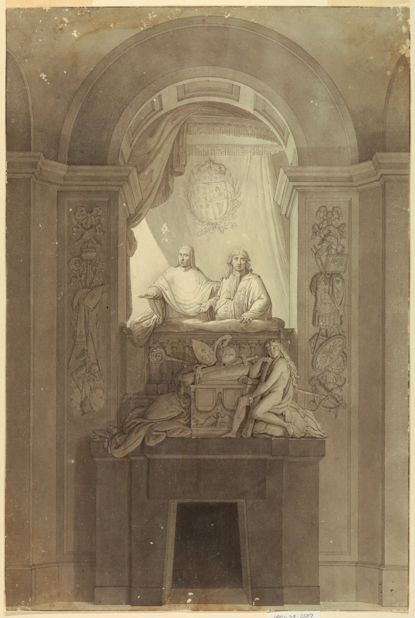 Et gravmonument over Henry Cardinal York (1725-1807) og Charles Edward Stuart, "den unge prætender" (1720-1788) af Unknown artist