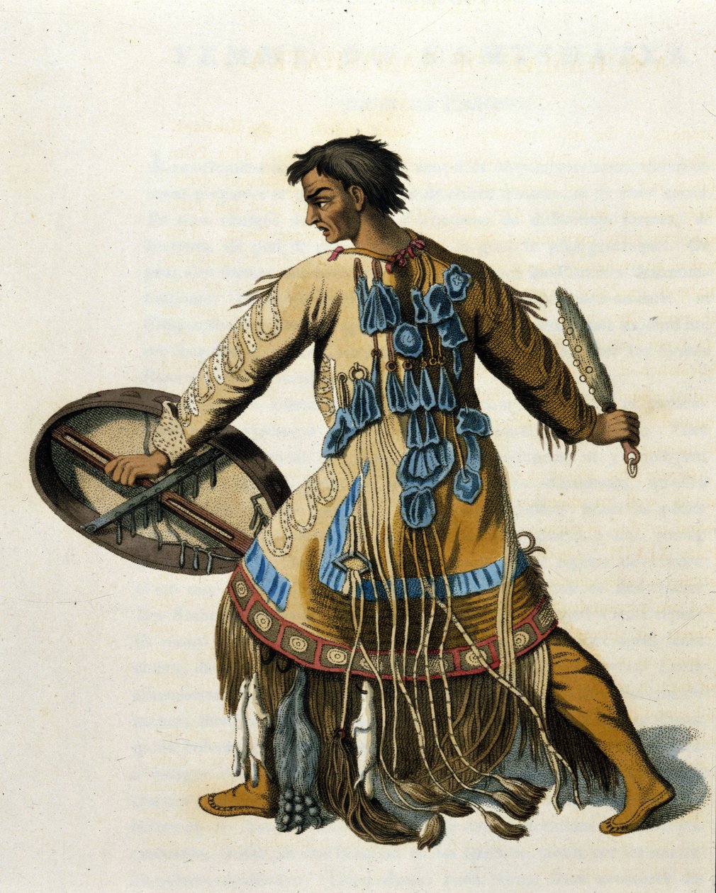 En sibirisk shaman. 1800-tals gravering. af Unknown artist