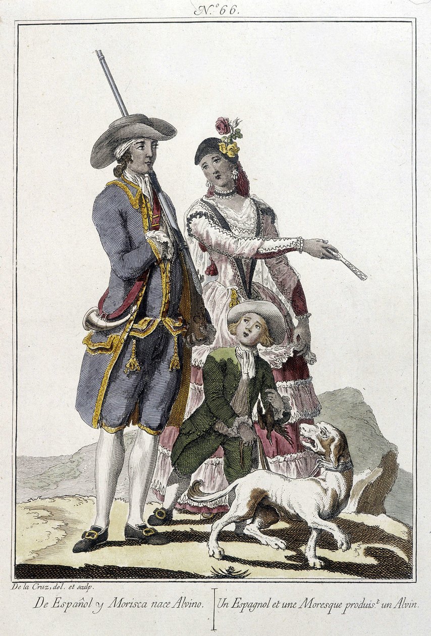 En spanier og en maurer føder en alvin - gravering af Unknown artist