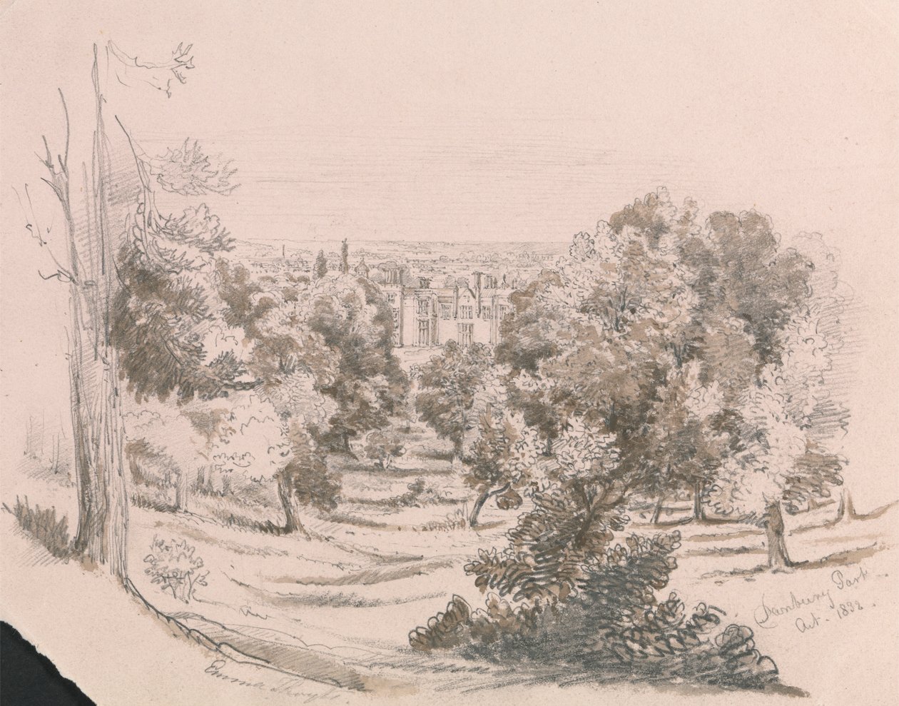 Udsigt over Danbury Park af Unknown artist