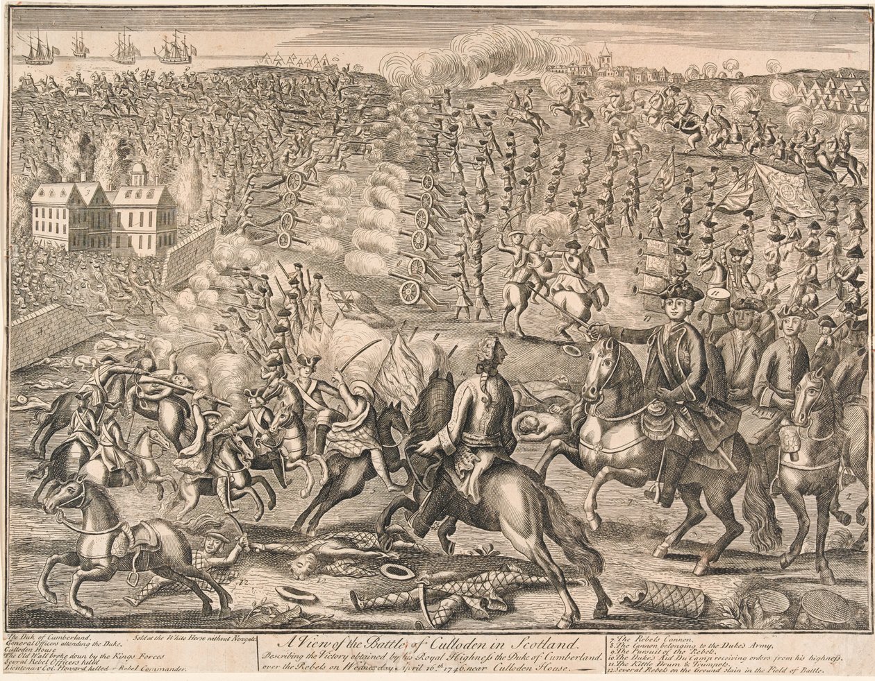 ?En udsigt over slaget ved Culloden i Skotland?, 1746 af Unknown