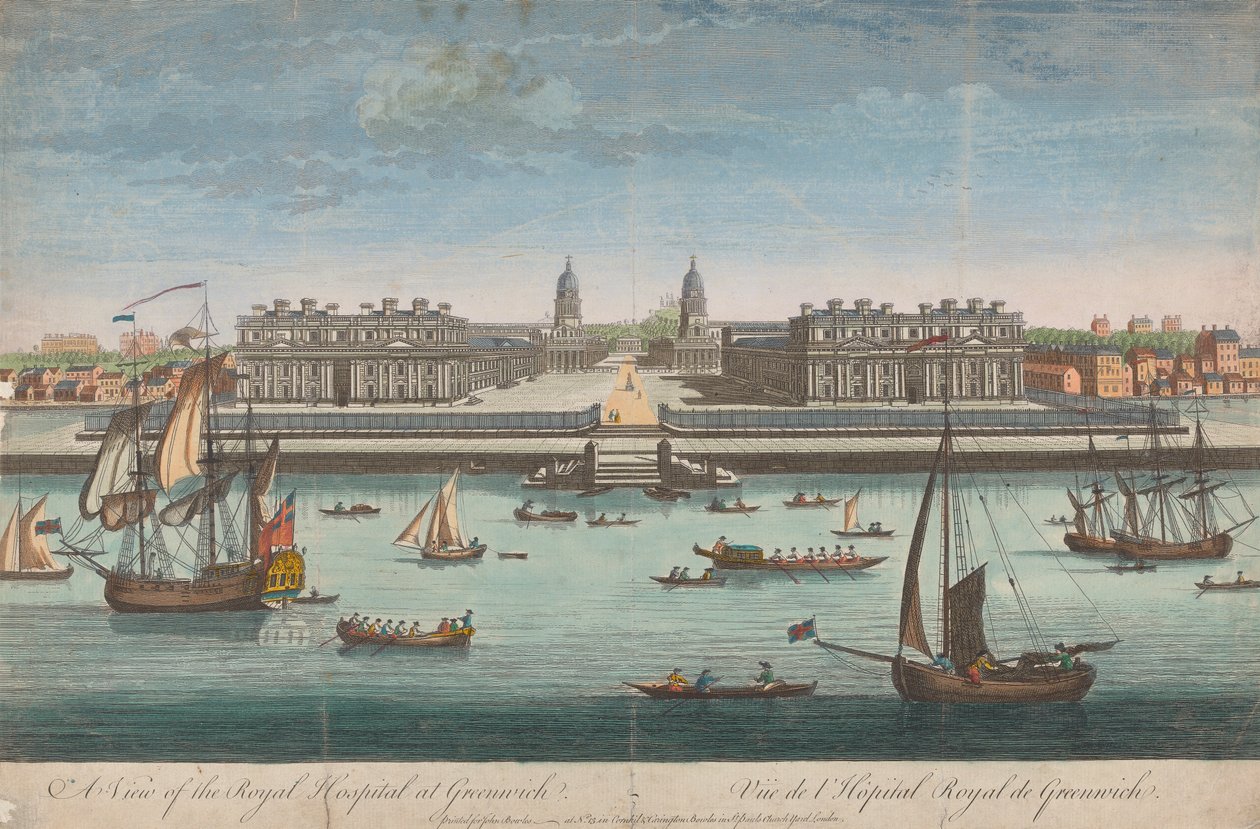 Udsigt over Royal Hospital i Greenwich af Unknown artist