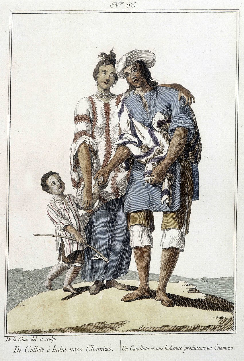 En cauillote og en indianer føder en chamizo - gravering af Unknown artist