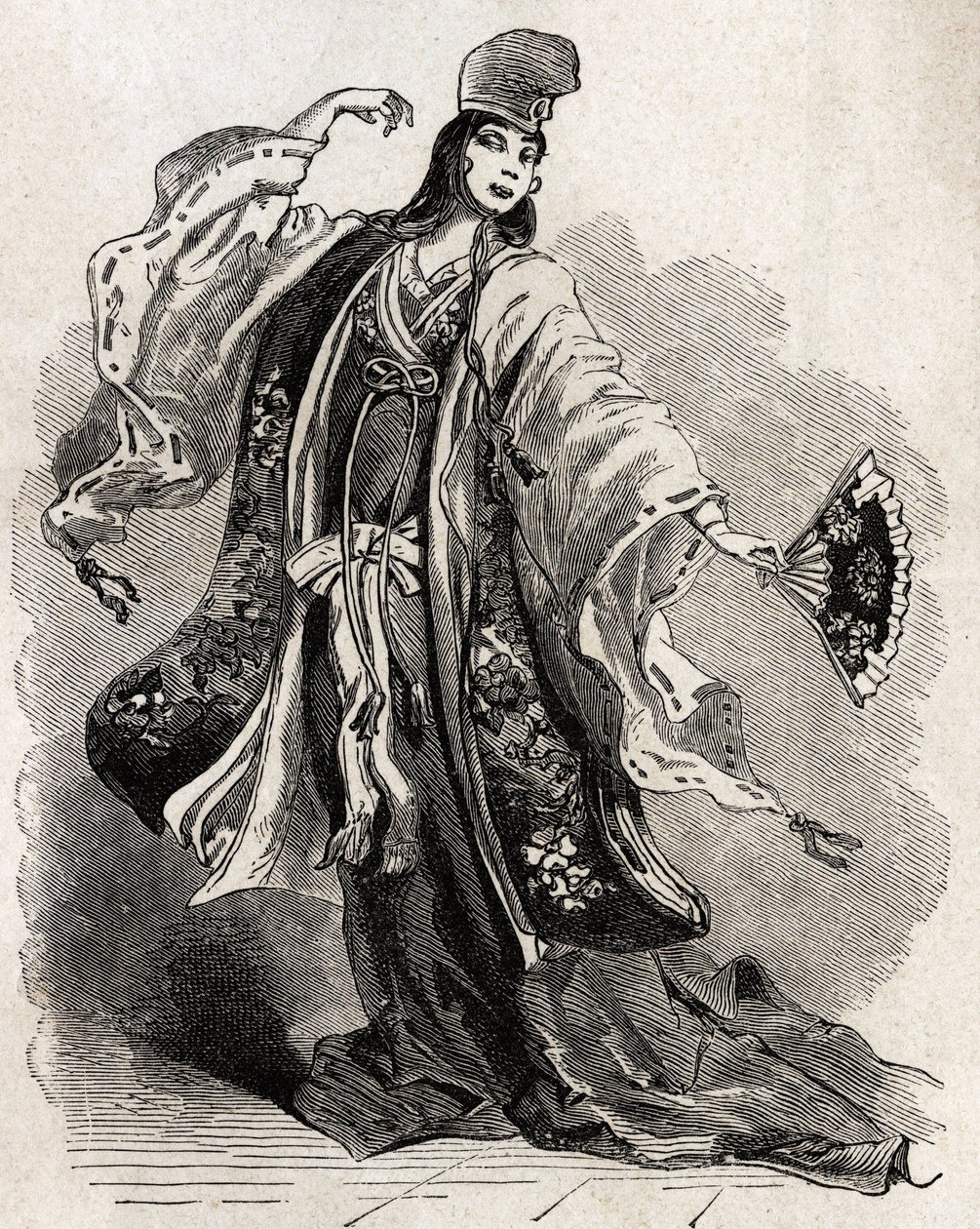 En danser ved hoffet i Kamakura, en by, som Shogun Minamoto no Yorimoto (1147-1199) valgte som sin hovedstad på et tidspunkt, hvor dens politiske magt oversteg Mikados (kejseren af Japan) og skabte en ny politisk, økonomisk og kunstnerisk center på Pac af Unknown artist