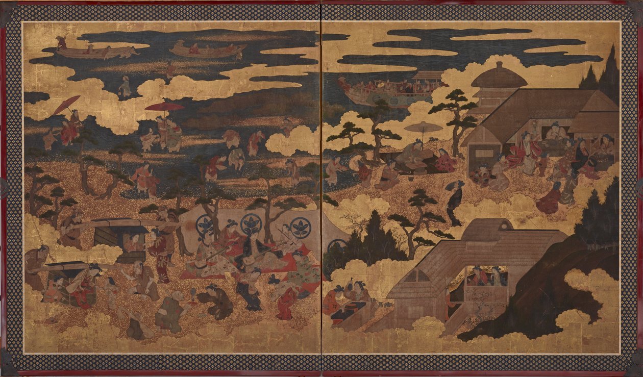 En festival ved Sumiyoshi-helligdommen af Unknown artist