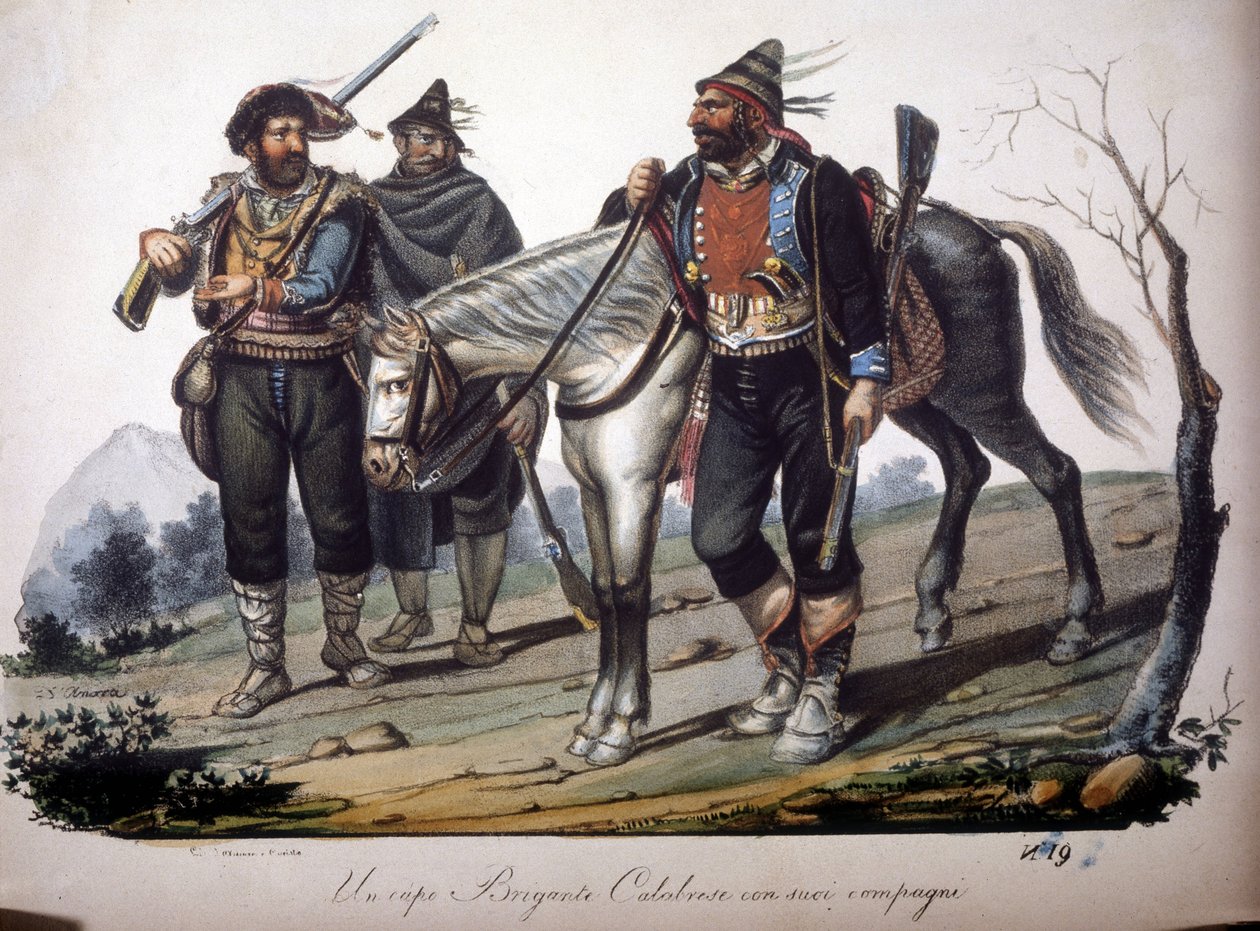 En bande røvere fra Calabrien (Italien). af Unknown artist