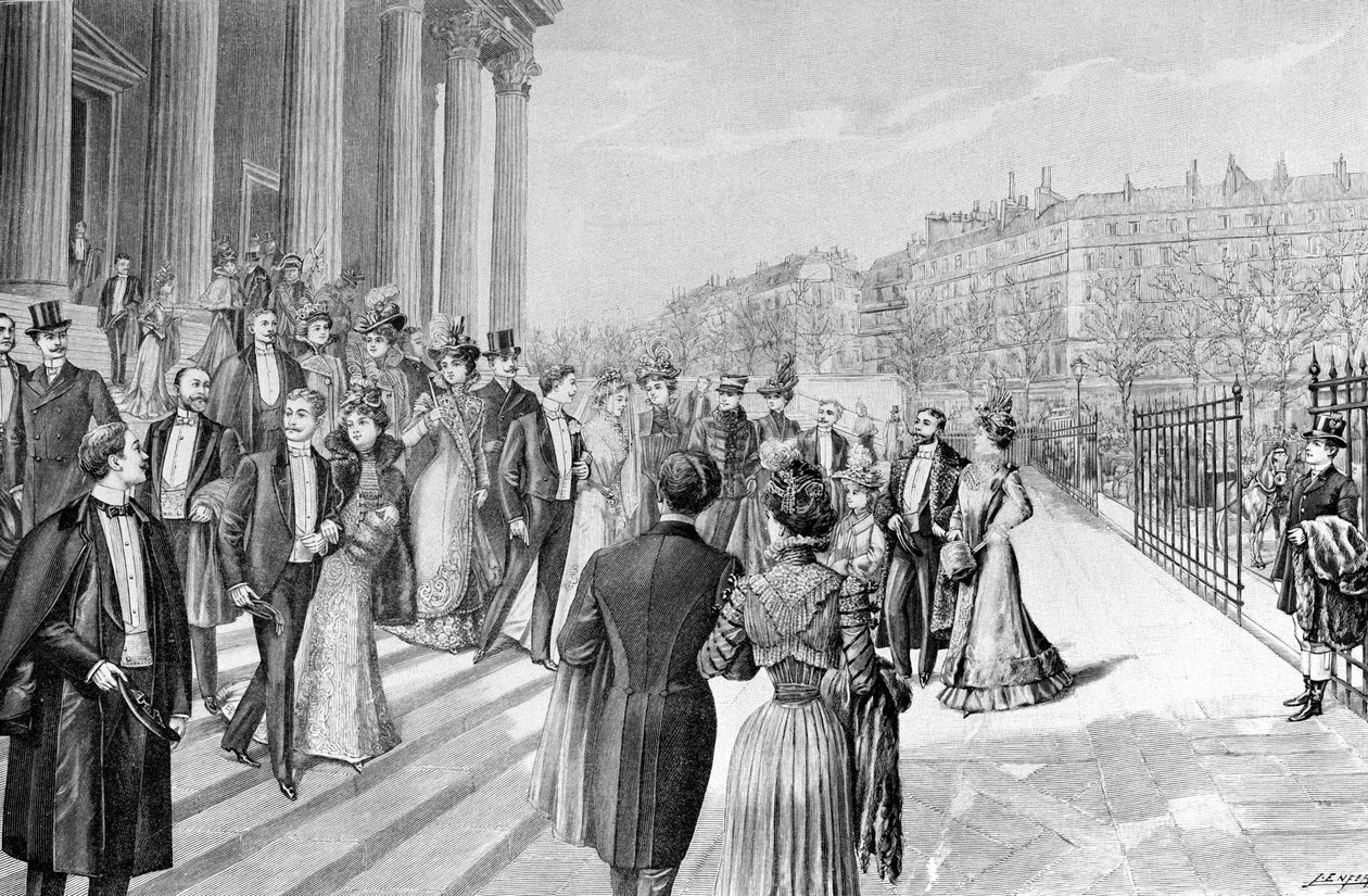 Et fantastisk bryllup på Madeleine i Paris. af Unknown artist