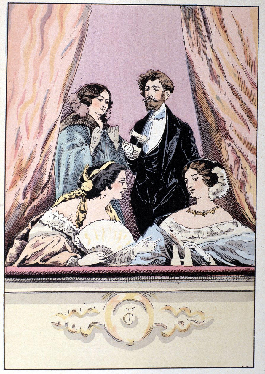 En loge ved Italienernes Teater af Unknown artist