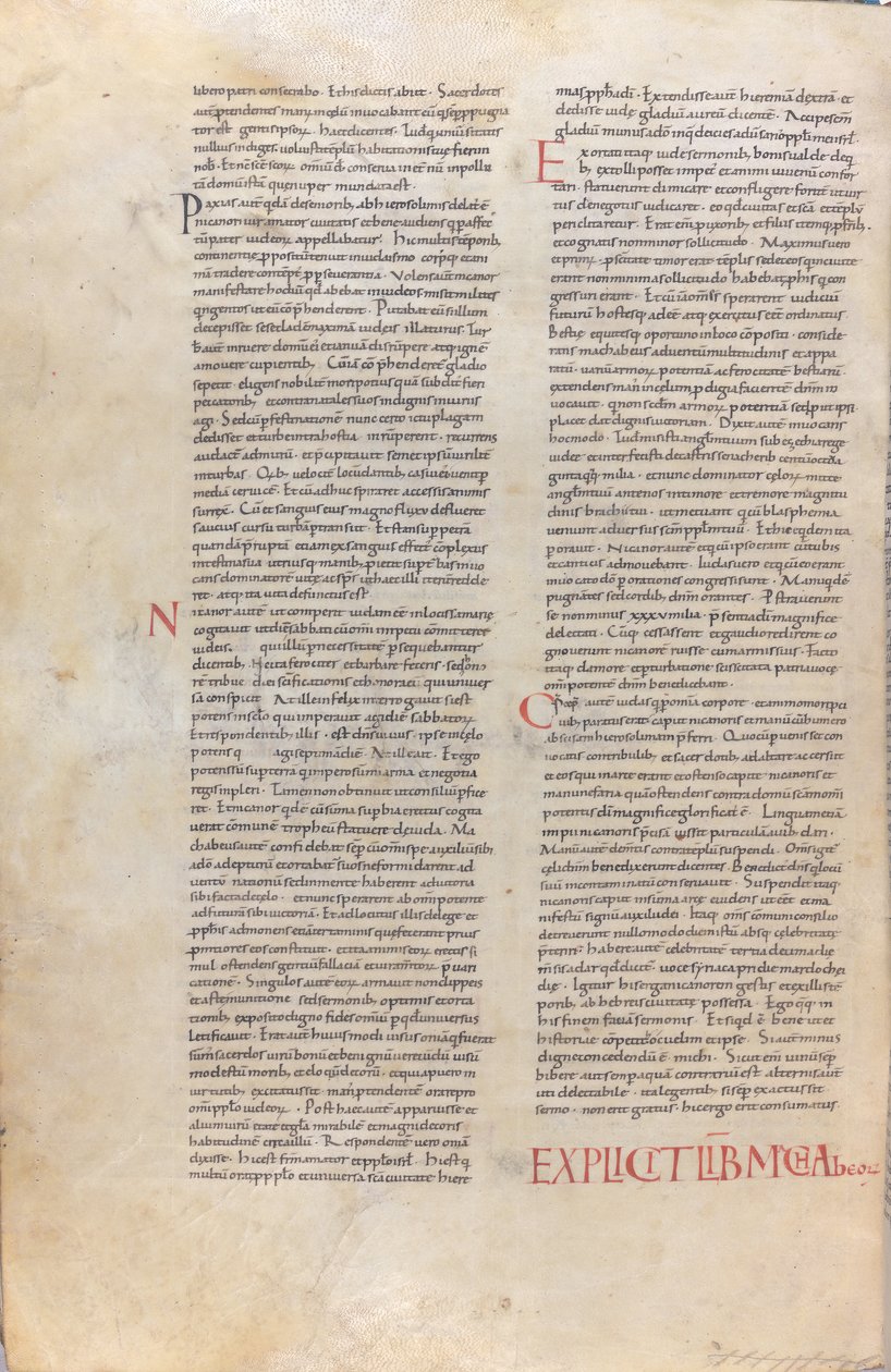 En side fra en bibel fra det 11. århundrede af Unknown artist