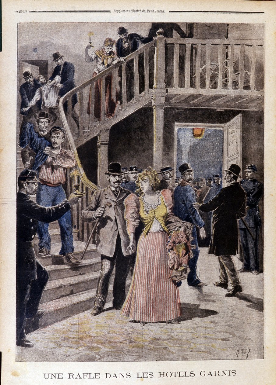 En roundup på hoteller - i "" Le Petit Journal"" du 04/08/1895 af Unknown artist