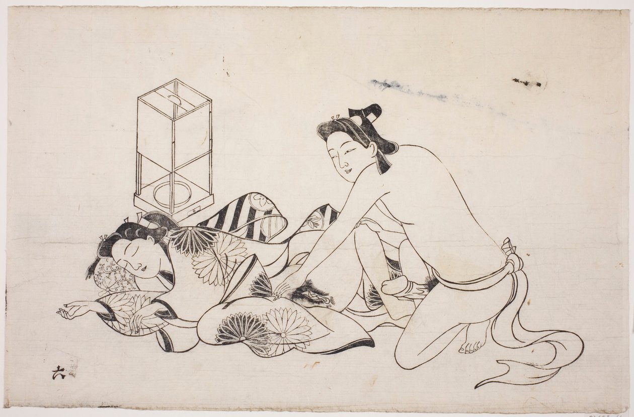 Et ark fra et shunga-album af Unknown artist