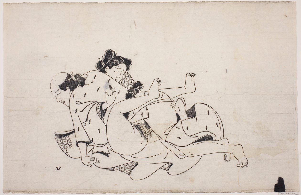 Et ark fra et shunga-album af Unknown artist