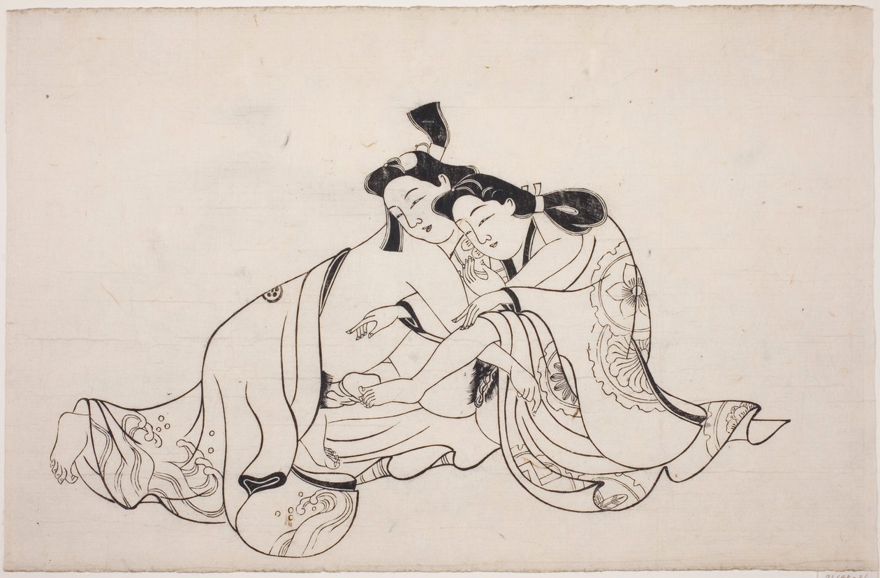 Et ark fra et shunga-album af Unknown artist