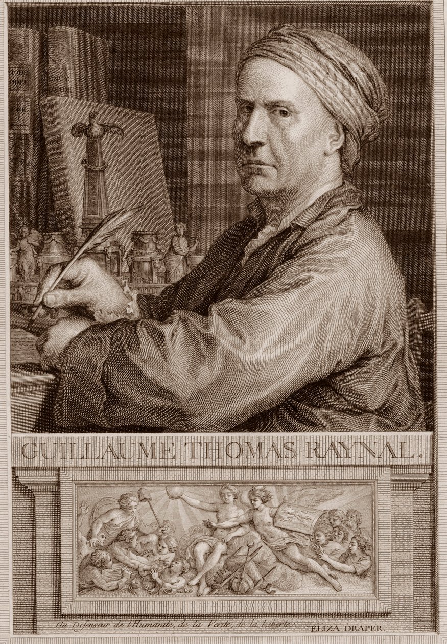Abbed Guillaume Thomas Raynal (1713-1796) Engelsk forfattergravering efter Charles-Nicolas Cochin II - Guillaume Thomas Raynal (Guillaume-Thomas) gravering af Unknown artist