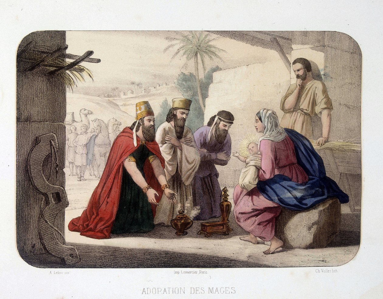 Tilbedelse af vismændene (ofre til Kristus, Jomfru Maria og Josef) af Unknown artist