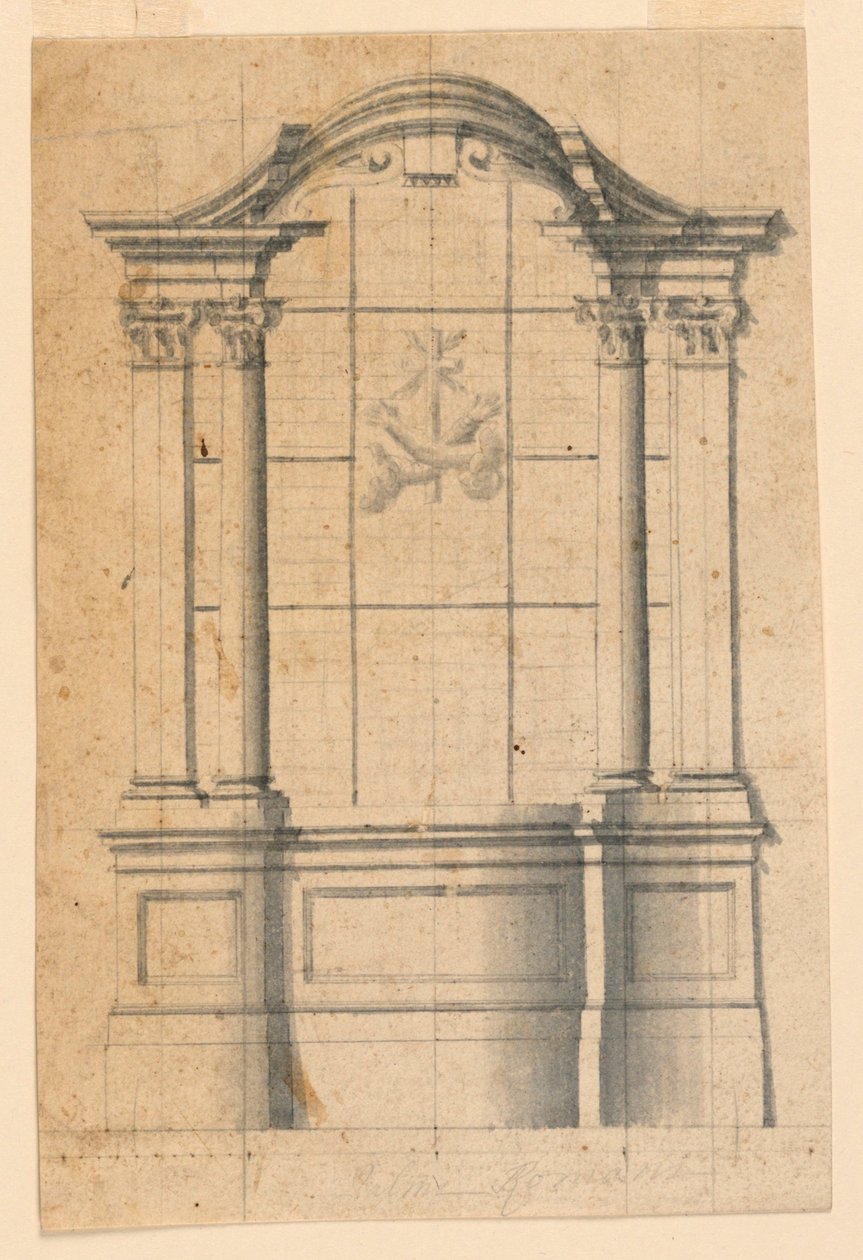 Aedicule med våbenskjold af Unknown artist