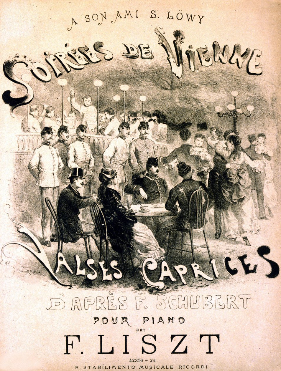 Plakat af Wien-aftener. Valses caprices efter F. Schubert. af Unknown artist