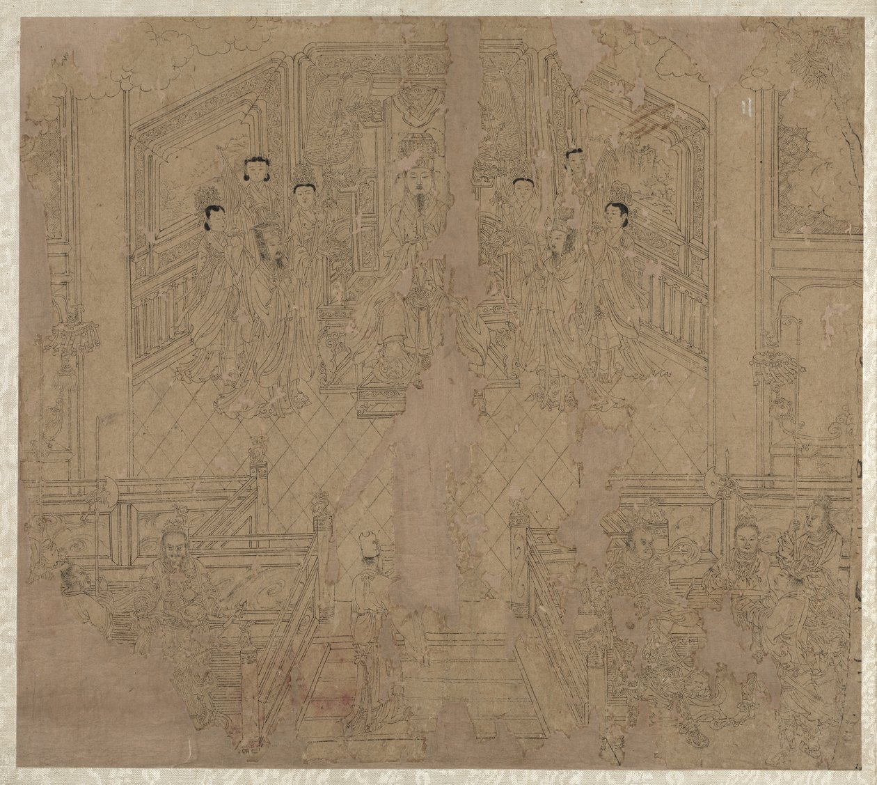Album med daoistiske og buddhistiske temaer: Procession of Daoist Deities: Leaf 2 af Unknown artist