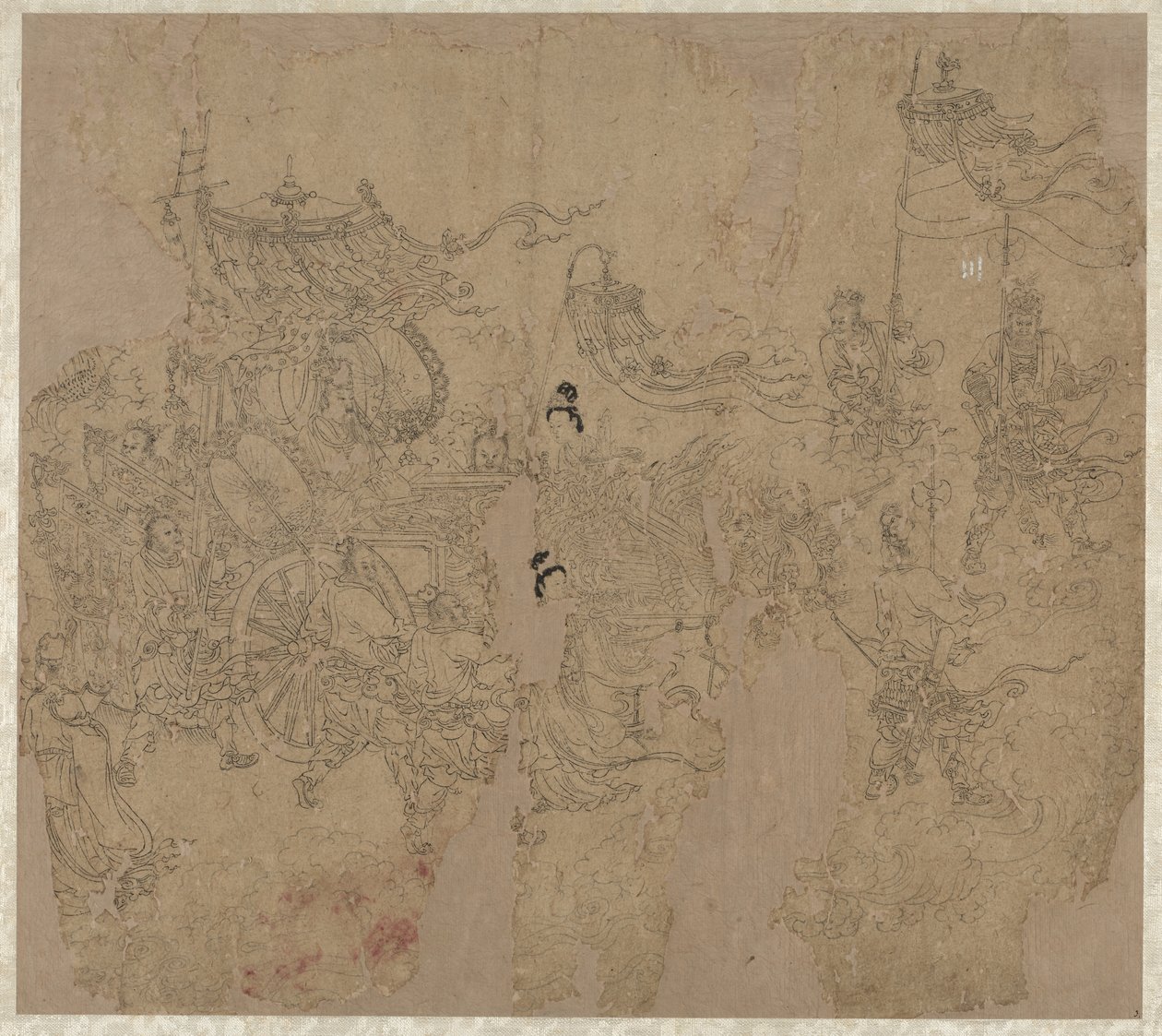 Album med daoistiske og buddhistiske temaer: Procession of Daoist Deities: Leaf 3 af Unknown artist