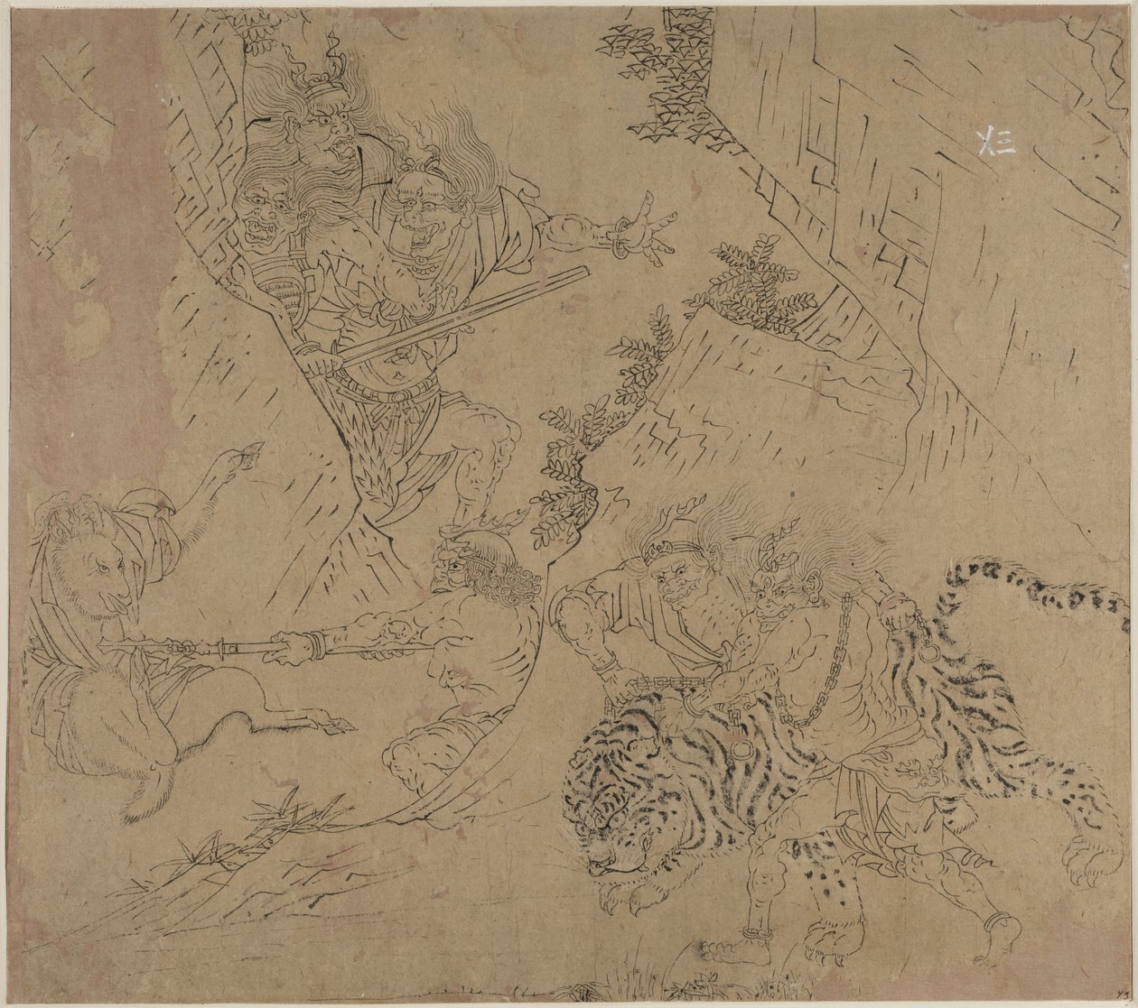 Album med daoistiske og buddhistiske temaer: Search the Mountain: Leaf 43 af Unknown artist