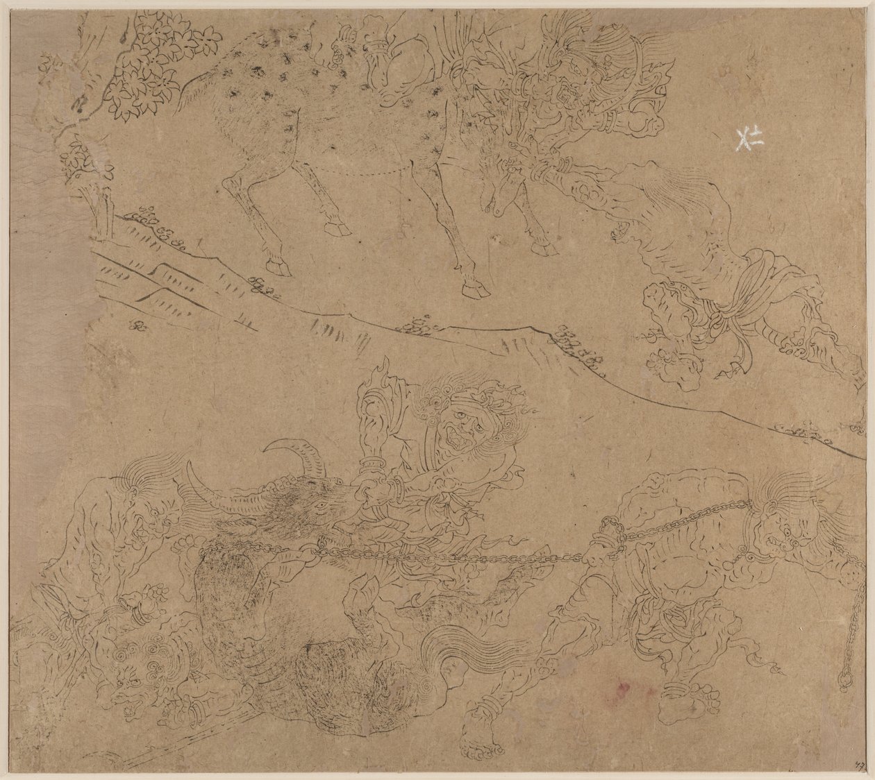 Album med daoistiske og buddhistiske temaer: Search the Mountain: Leaf 47 af Unknown artist