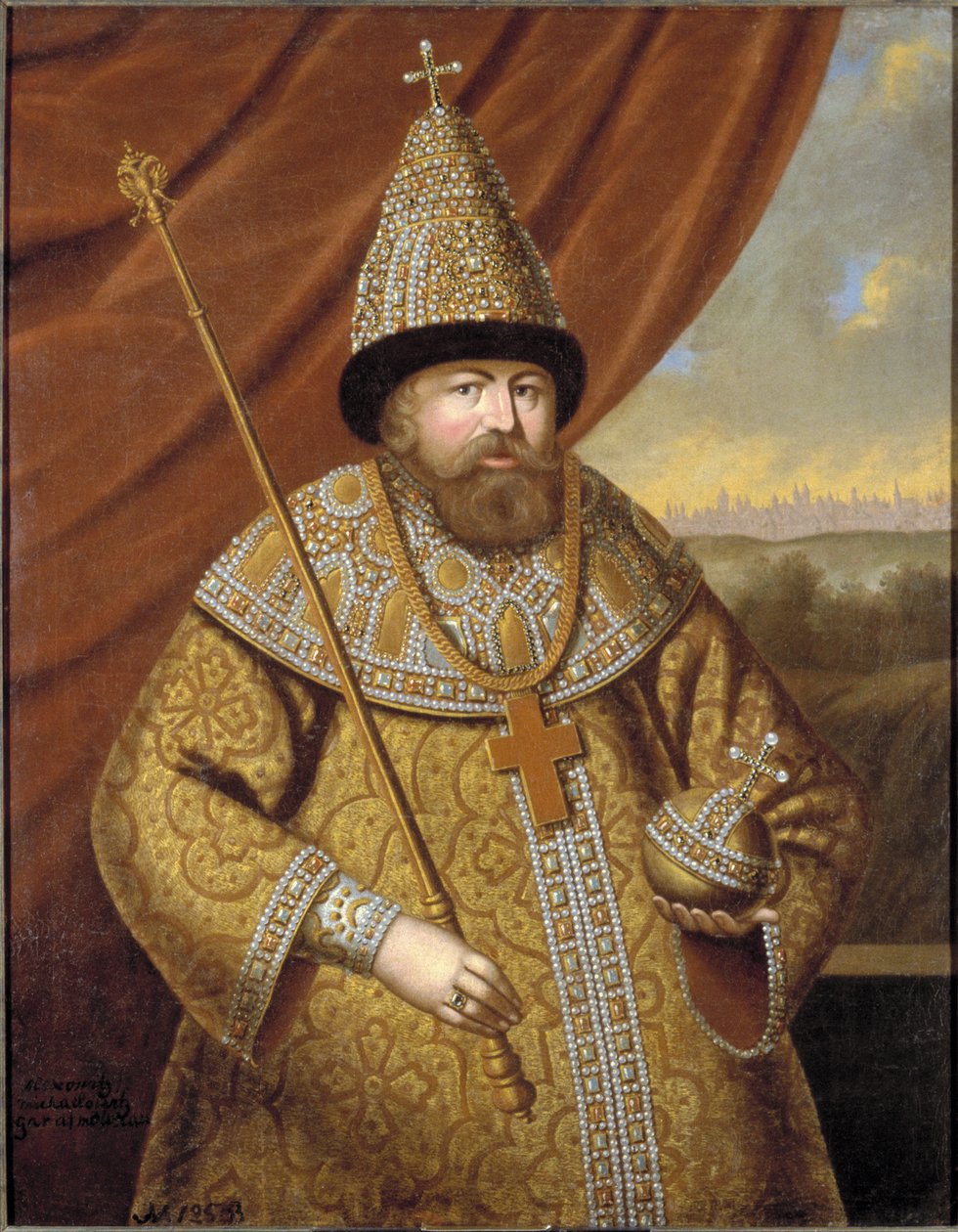 Alexis Ier Mikhailovitch, dit le Tsar tres paisible - Portræt af zaren Alexis I Mikhailovich af Rusland (1629-1676), Anonym. Olie på lærred, anden halvdel af det 17. årh.. Mål: 136x107 cm. Nationalmuseum Stockholm af Unknown artist