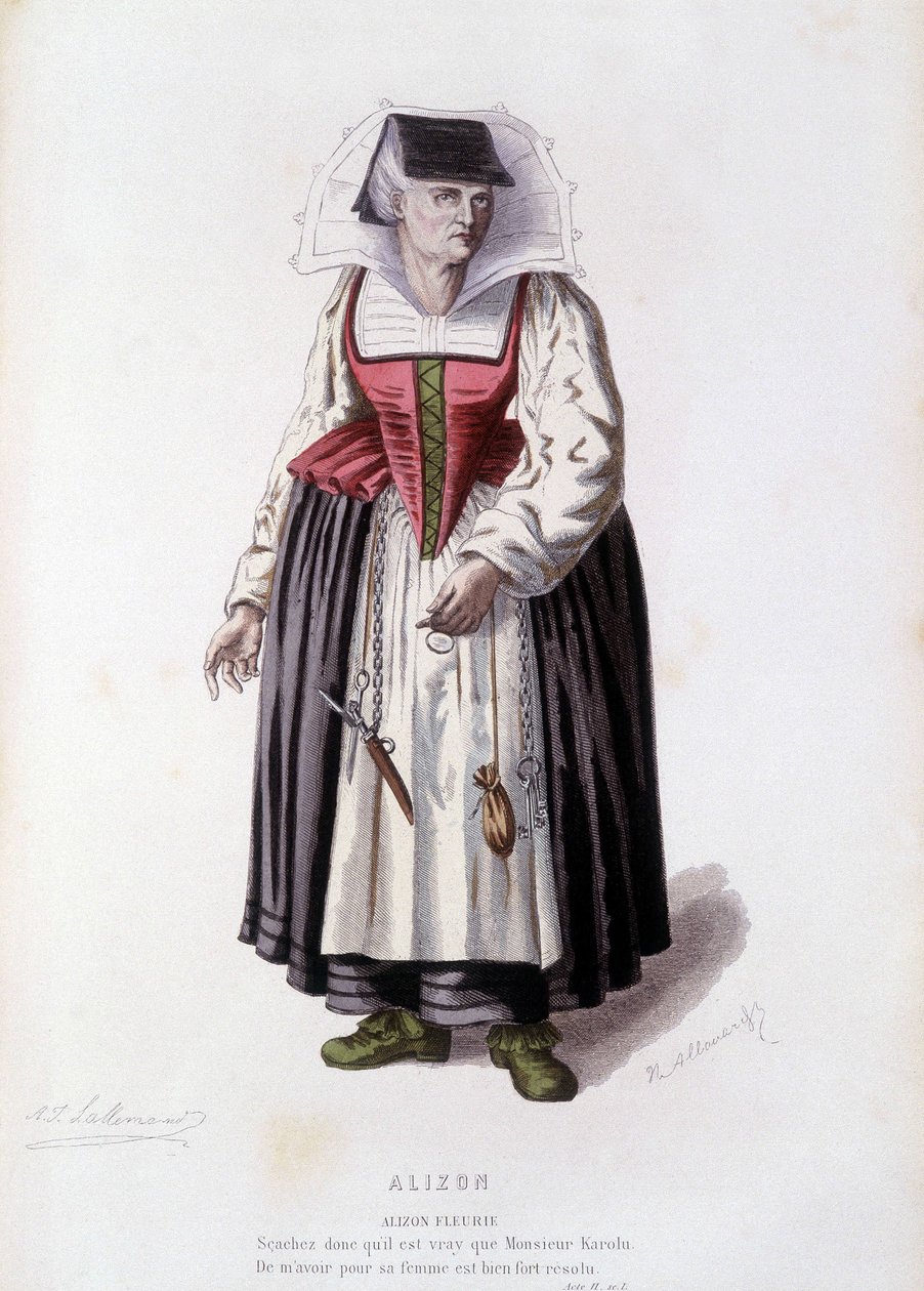 Alizon Fleurie i "Alizon"" (af JC Discret), i "" fransk teater i det 16. og 17. århundrede før Moliere"" af Edouard Fournier af Unknown artist