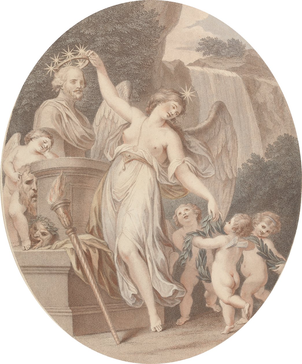 Allegorisk hyldest til Shakespeare af Unknown artist
