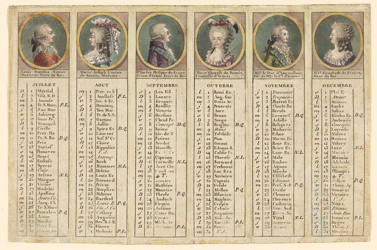 Almanak for anden halvdel af året 1792 af Unknown artist
