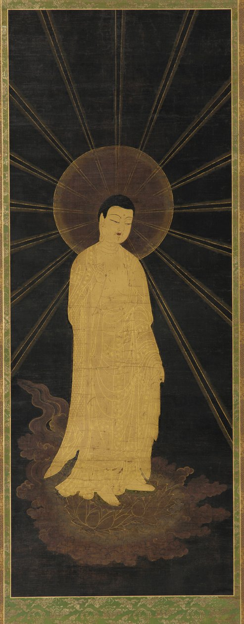 Amitabha (Amida) byder sjæle velkommen til paradis af Unknown artist